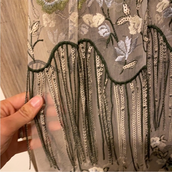 Aratta Hit the Breaks Green and Cream Embroidered Maxi Dress - Picture 5 of 7